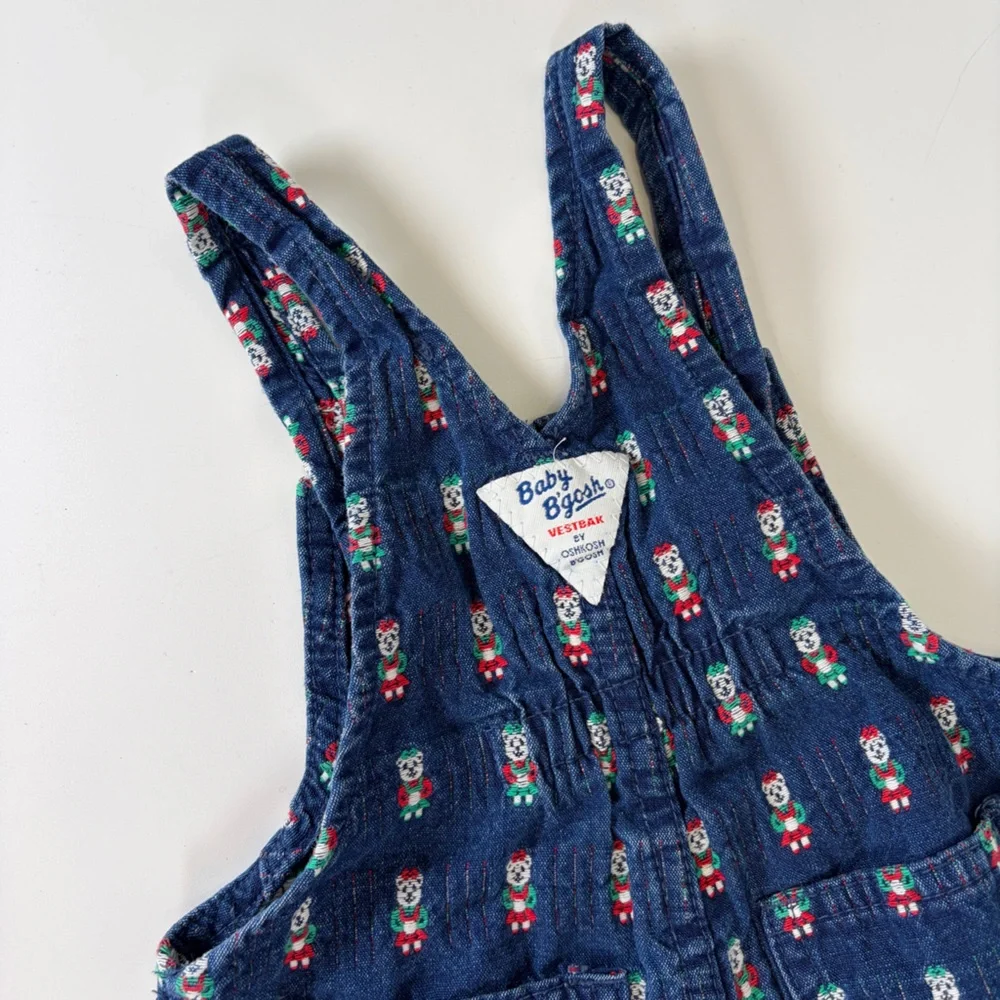 VTG Holiday‎ Bear OshKosh Ovealls 24M Vestbak Made in USA Baby B’Gosh Christmas